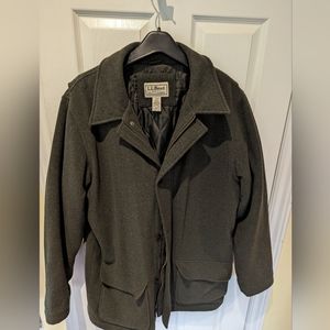 LL Bean Wool Winter Car Coat in Loden Green, free gift too